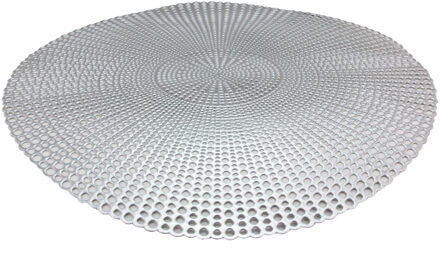 Bellatio Design 1x stuks ronde placemats zilver 40 cm van kunststof - Placemats Zilverkleurig