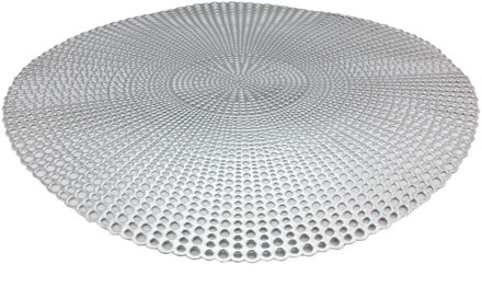 Bellatio Design 1x stuks ronde placemats zilver 40 cm van kunststof