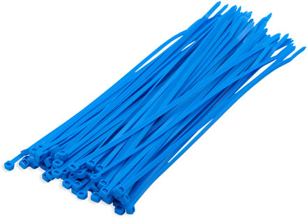 Bellatio Design 200x stuks kabelbinder / tie rips nylon blauw 20 x 0,36 cm - bundelbanden - tiewraps / tie ribs / kabelbinders