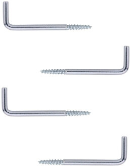 Bellatio Design 20x Schroefduimen / schroefhaken staal verzinkt met houtdraad - L8 x H2.2 cm - ophanghaken / ijzerwaren