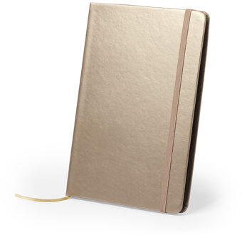 Bellatio Design 4x stuks luxe pocket schriften/notitieblok/opschrijfboekje 21 x 15 cm in de kleur goud met harde kaft en 80 blanco pagina's