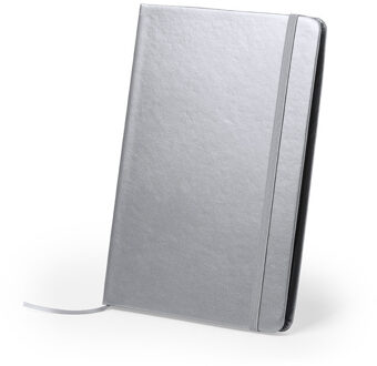 Bellatio Design 4x stuks luxe pocket schriften/notitieblok/opschrijfboekje 21 x 15 cm in de kleur zilver met harde kaft en 80 blanco pagina's