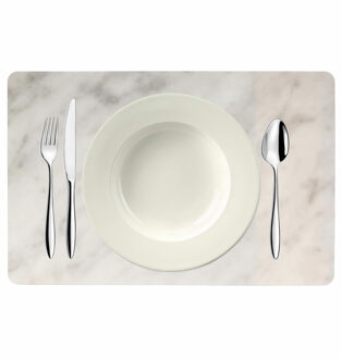 Bellatio Design 8x Kunststof placemat marmer grijs 43 x 28 cm - Placemats