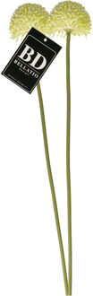 Bellatio Design Allium/Sierui Globemaster kunstbloem - 2x - losse stelen - creme wit - 44 cm - Natuurlijk