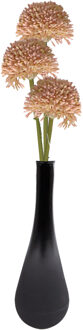 Bellatio Design Allium/Sierui Globemaster kunstbloem - 5x - stelen - zalmroze - 44 cm - Natuurlijke uitstraling