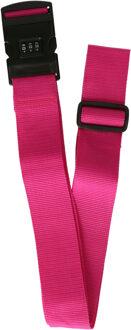 Bellatio Design Bagageriem - roze - kofferriem met cijferslot - 200 x 6 cm - verstelbaar