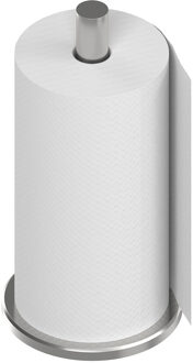 Bellatio Design BD Keukenrolhouder - zilverkleurig - staand - keukenrol houder - RVS - H32 cm