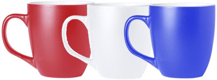 Bellatio Design BD Koffie mokken/bekers Holland - 6x - keramiek - met oor - rood/wit/blauw - 440 ml - Bekers Multikleur