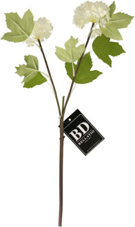 Bellatio Design BD Kunstbloem Sneeuwbal - 46 cm - losse steel - kunst zijdebloemen