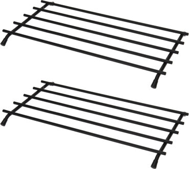 Bellatio Design BD Pannenonderzetter - 2x - zwart - metaal -?35 x 20 cm - ovenschaal onderzetter