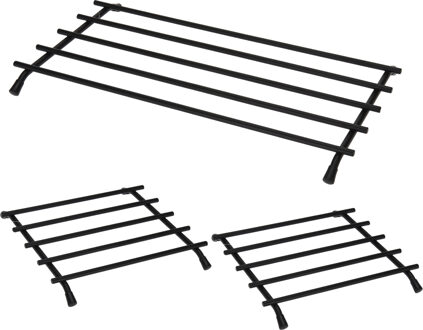 Bellatio Design BD Set Pannen/oven onderzetter - 3x stuks - zwart - metaal - ovenschaal onderzetter