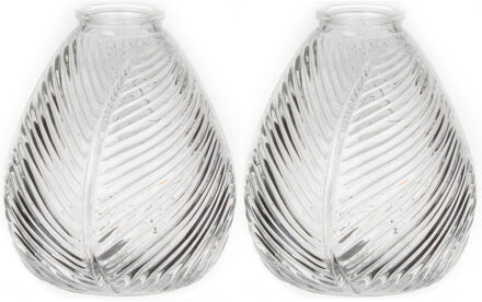 Bellatio Design Bloemenvaas - 2x - helder - transparant glas - D14 x H16 cm