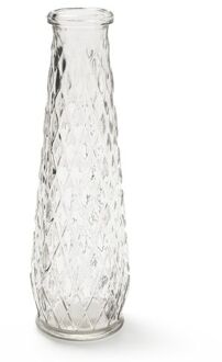 Bellatio Design Bloemenvaas/bloemenvazen 6 x 22 cm transparant glas - Vazen