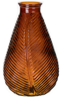 Bellatio Design Bloemenvaas - bruin - transparant glas - D14 x H23 cm