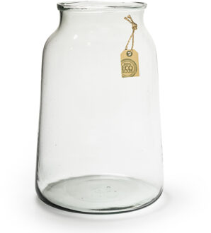 Bellatio Design Bloemenvaas - cilindervorm - eco glas - 35 x 17 cm