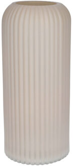 Bellatio Design Bloemenvaas - creme - matglas - D10 x H25 cm