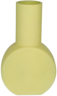Bellatio Design Bloemenvaas - geel - matglas - D6 x H23 cm