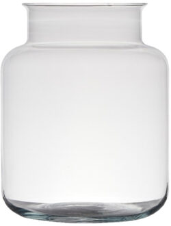 Bellatio Design Bloemenvaas - gerecycled glas - hoogte 24 cm - en diameter 17 cm