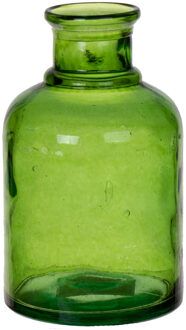 Bellatio Design Bloemenvaas - groen - transparant gerecycled glas - D12 x H20 cm