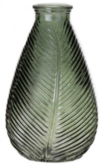 Bellatio Design Bloemenvaas - groen - transparant glas - D14 x H23 cm