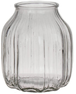 Bellatio Design Bloemenvaas klein - helder - transparant glas - D14 x H16 cm