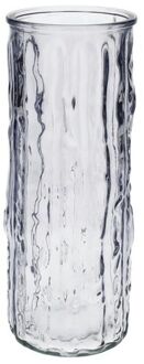 Bellatio Design Bloemenvaas - lavendel - transparant glas - D10 x H25 cm - Vazen Paars