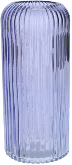 Bellatio Design Bloemenvaas - lavendel - transparant glas - D9 x H20 cm - Vazen Paars