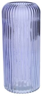 Bellatio Design Bloemenvaas - lavendel - transparant glas - D9 x H20 cm - Vazen Paars