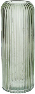 Bellatio Design Bloemenvaas - lichtgroen - transparant glas - 9 x 20 cm - vaas