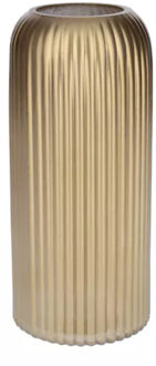 Bellatio Design Bloemenvaas - metallic goud - glas - D9 x H20 cm - vaas