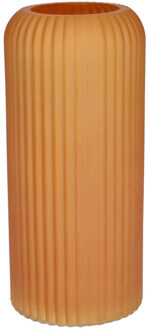 Bellatio Design Bloemenvaas - oranje - matglas - D9 x H20 cm