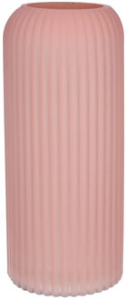Bellatio Design Bloemenvaas - oud roze - matglas - D10 x H25 cm