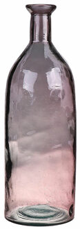 Bellatio Design Bloemenvaas - oud roze - transparant gerecycled glas - D12 x H35 cm