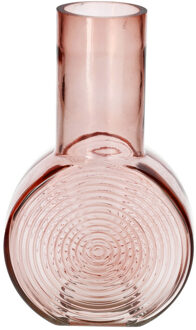 Bellatio Design Bloemenvaas - oud roze - transparant glas - D6 x H23 cm - Vazen