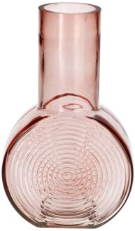 Bellatio Design Bloemenvaas - oud roze - transparant glas - D6 x H23 cm - Vazen