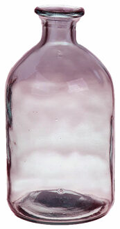 Bellatio Design Bloemenvaas - paars - transparant gerecycled glas - D11 x H21 cm