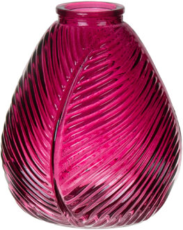 Bellatio Design Bloemenvaas - paars - transparant glas - D14 x H16 cm