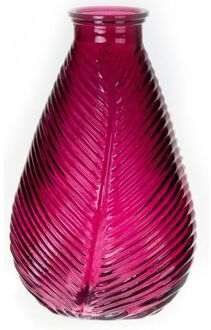 Bellatio Design Bloemenvaas - paars transparant glas - D14 x H23 cm - Vazen