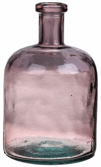 Bellatio Design Bloemenvaas - roze - transparant gerecycled glas - D15 x H24 cm