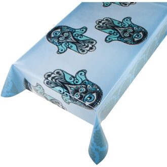 Bellatio Design Buiten tafelkleed/tafelzeil Hamsa hand print 140 x 245 cm