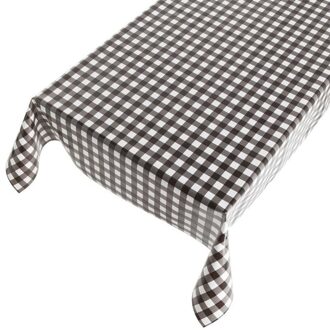 Bellatio Design Buiten tafelkleed/tafelzeil zwarte ruiten 140 x 175 cm