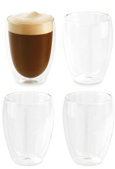 Bellatio Design Dubbelwandige glazen - 12x st - 350 ml - transparant - glas - thee/koffie