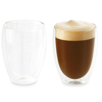 Bellatio Design Dubbelwandige glazen - 2x st - 350 ml - transparant - glas - thee/koffie