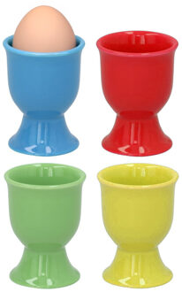 Bellatio Design Eierdopjes Alegre - set van 12x - multi kleuren - porselein - 5 x 6 cm