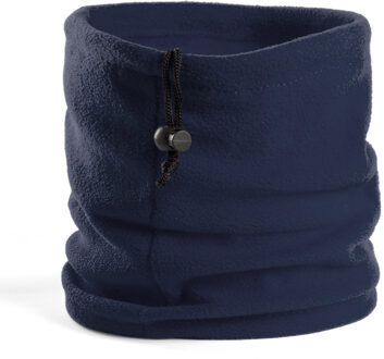 Bellatio Design Fleece nekwarmer colsjaal windvanger donkerblauw - Voor volwassenen - Winter kleding accessoires