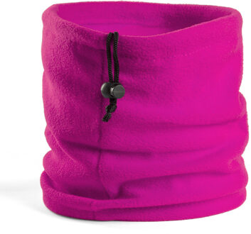 Bellatio Design Fleece nekwarmer colsjaal windvanger fuchsia roze - Voor volwassenen - Winter kleding accessoires