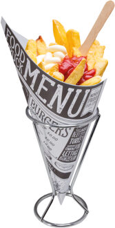 Bellatio Design Frietzakhouder - incl. 20 frietzakjes - 9 x 16 cm - patathouder - serveren