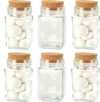 Bellatio Design Glazen flesjes met kurk dop - set 30x - transparant - glas - 250 ml