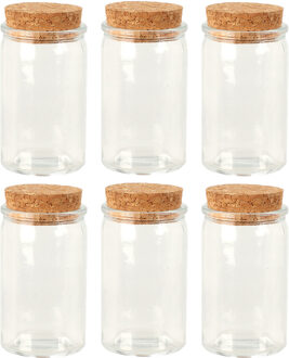 Bellatio Design Glazen flesjes met kurk dop - set 60x - transparant - glas - 50 ml