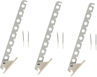 Bellatio Design Kledinghaak - 3x - inklapbaar - metaal - wit - 33 cm - kledinghanger